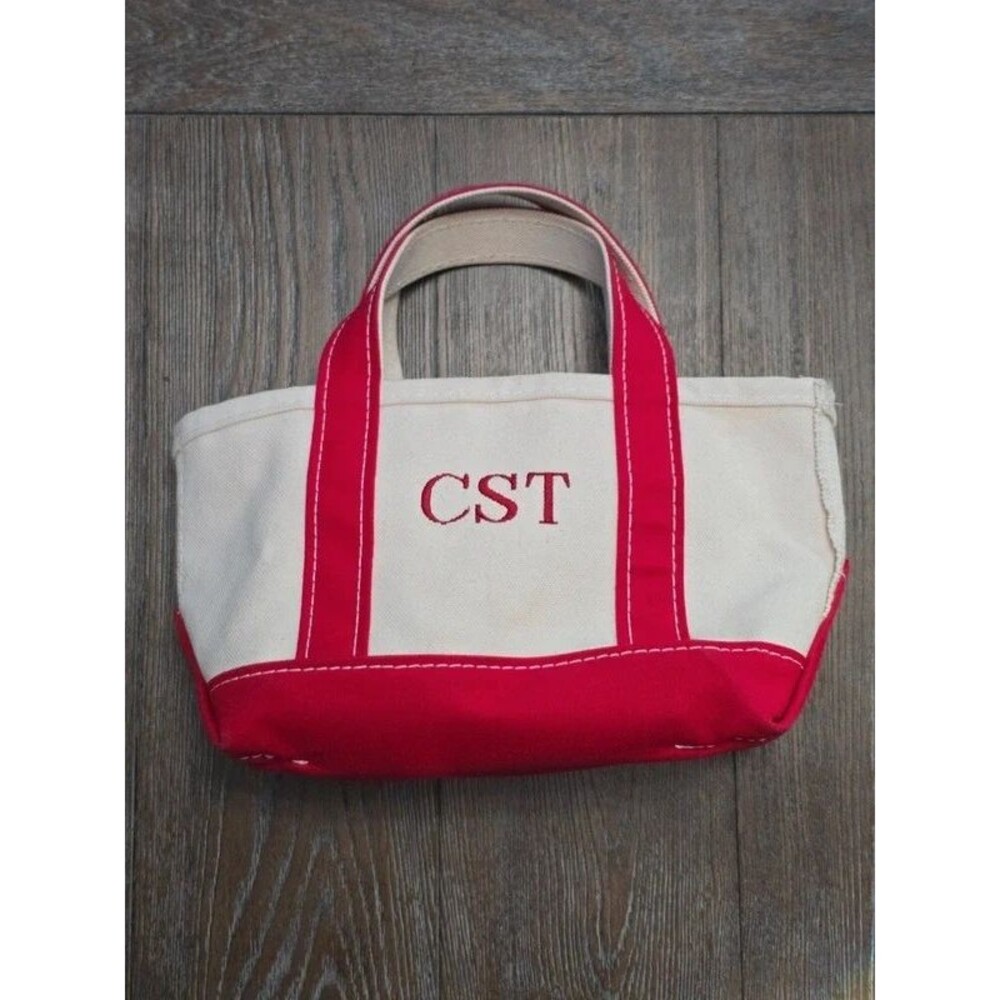 Women's L.L. Bean Boat and Tote Mini Open Top Canvas Bag Red